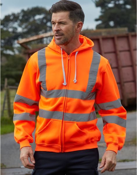 hi-vis zipped hoodie