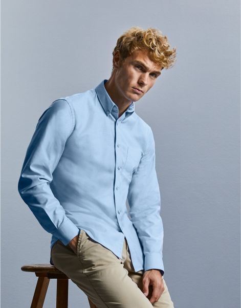 Men's Long Sleeve Tailored Button-Down Oxford Shirt